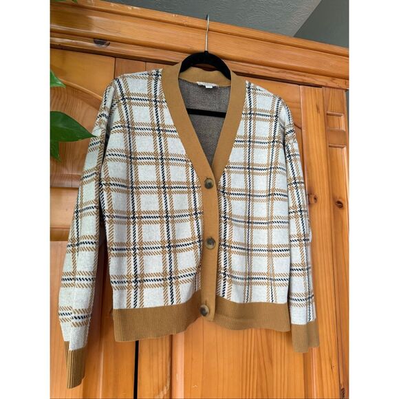 LOFT Outlet Petite cardigan Button-front with ribbed SZ P/L - Picture 2 of 10